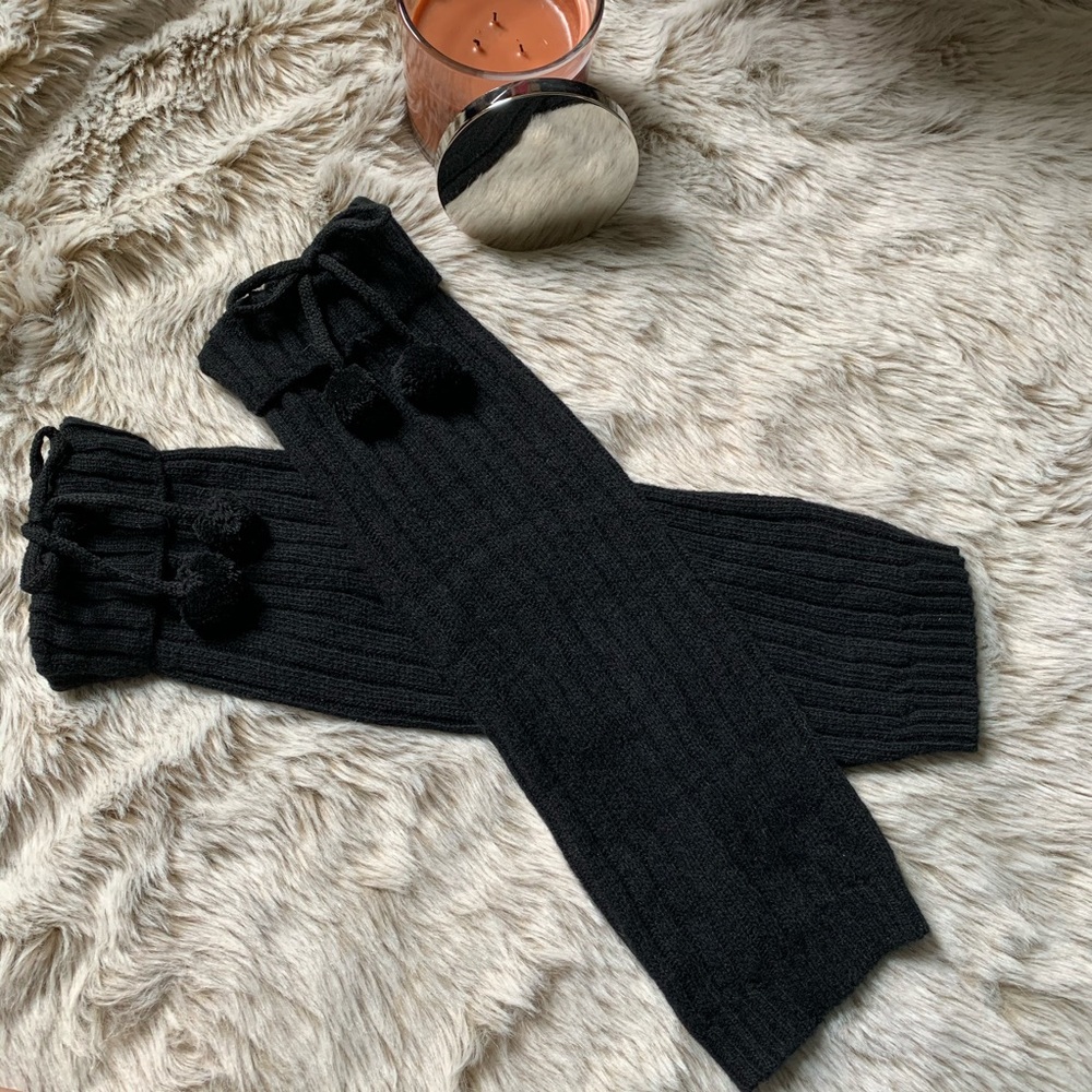🦋Black Fold Over Knit Leg Warmers